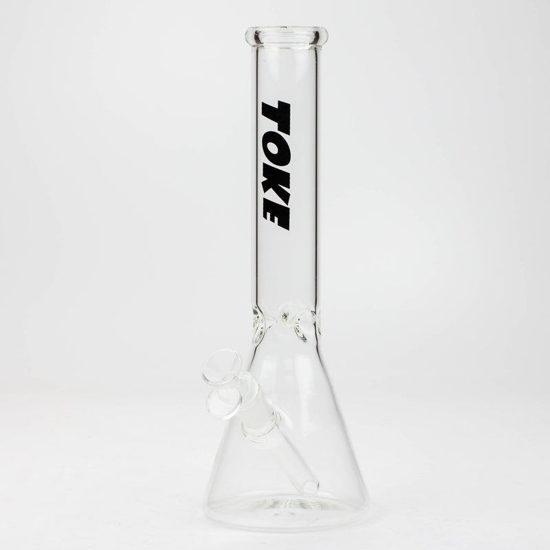 TOKE - 12" Glass beaker water bong-Black - One Wholesale