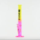 Castle Glassworks | 18" Straight Tube Glass Bong – C-003 (9mm Thick) Glass Bong Castle Glassworks Yellow/Pink