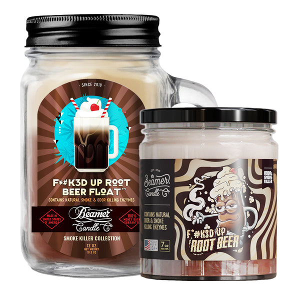 Beamer Candle Co. 7oz & 12oz Glass Mason Jar - f*#k3d Up Root Beer