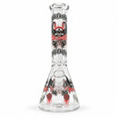 10" Glow-in-the-Dark Skull Graphic Beaker Glass Bong Super Supplys Inc
