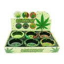 Glass Round Ashtray - Leaf Design