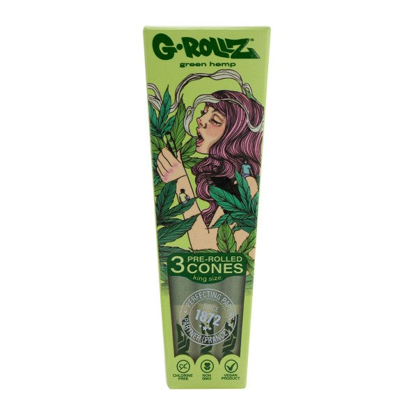 G-Rollz Collector "Colossal Dream" Organic Green Hemp King Size Cones - 24ct