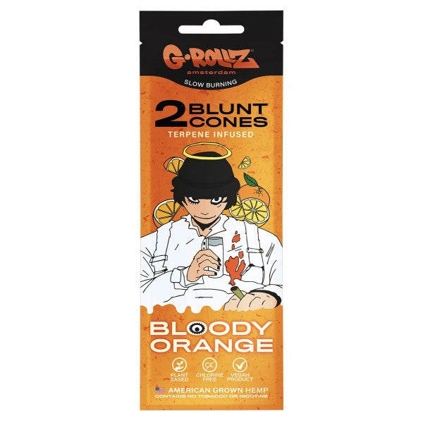 G-Rollz 'Bloody Orange' 2x Terpene-infused Pre-rolled Hemp Cones - 12ct