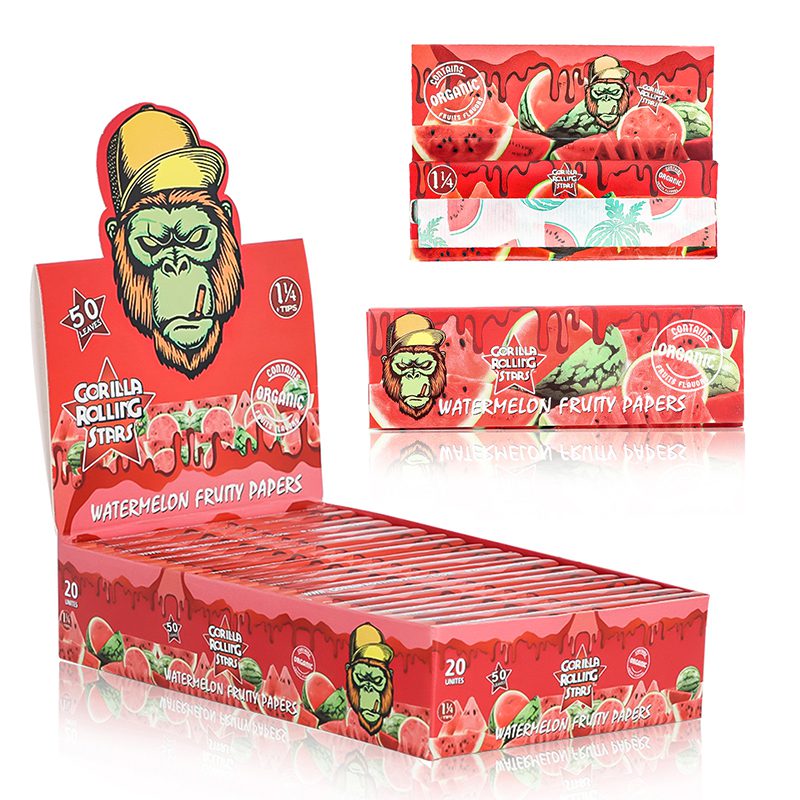 Rolling Stars Rolling Papers Chocolate Flavor [GF-78110] 1 - 1/4" Size Canadian Distributor Watermelon