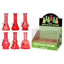 6″ Soft Glass Mini Bongs – Assorted Designs | 6-Piece Display [GL-M6010x] Glass Bong Canadian Distributor Red