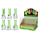 6″ Soft Glass Two Tone Mini Bongs – Assorted Designs | 6-Piece Display [GL-M6020x] Glass Bong Canadian Distributor Green