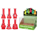 6″ Soft Glass Mini Bongs – Assorted Designs | 6-Piece Display [GL-M6030x] Glass Bong Canadian Distributor Red