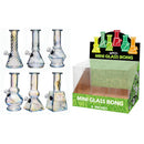 6″ Electroplated Soft Glass Mini Bongs – Assorted Designs | 6-Piece Display [GL-M6090x] Glass Bong Canadian Distributor Silver