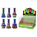 6″ Electroplated Soft Glass Mini Bongs – Assorted Designs | 6-Piece Display [GL-M6090x] Glass Bong Canadian Distributor Rainbow