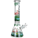 Pulsar Chillin' Flamingos Beaker Glass Water Pipe 14mm F