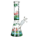 Pulsar Chillin' Flamingos Beaker Glass Water Pipe 14mm F
