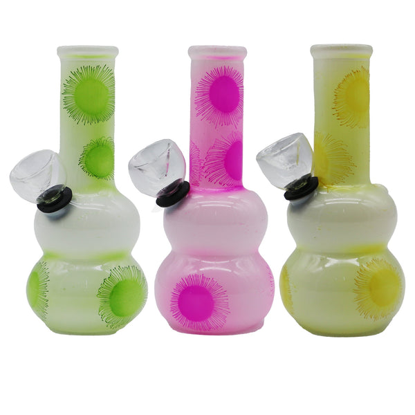 5” Sunflower Mini Water Pipe Round Base