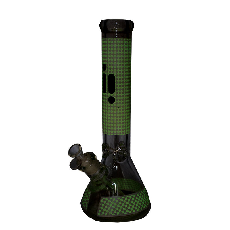 14" Infyniti Checkered Glow in the Dark Beaker Bong