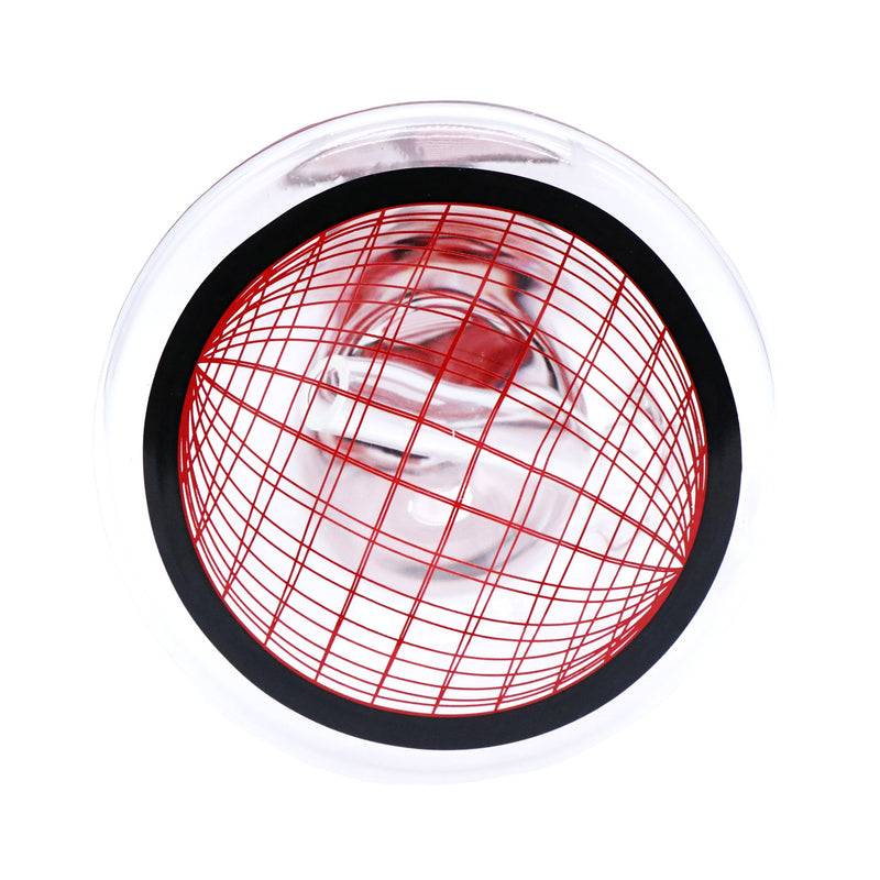 14" Water Pipe with Beaker Base, Straight Tube, Stripe Design