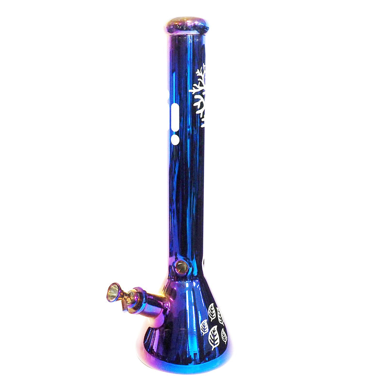 18" Water Pipe with Beaker Base - TREE OF LIFE