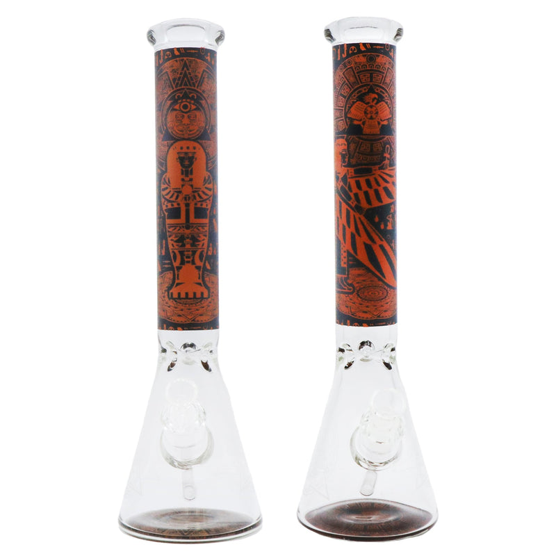 14" Egyptian themed Water Pipe with Beaker Base