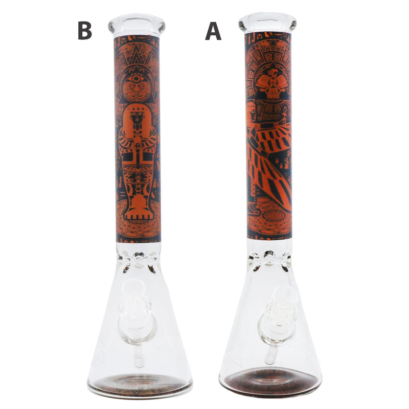 14" Egyptian themed Water Pipe with Beaker Base