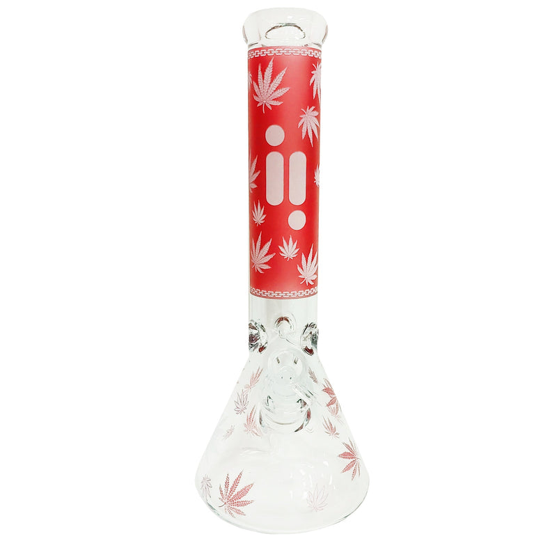14" Infyniti Brand Water Pipe Glow in the Dark Leaf Design