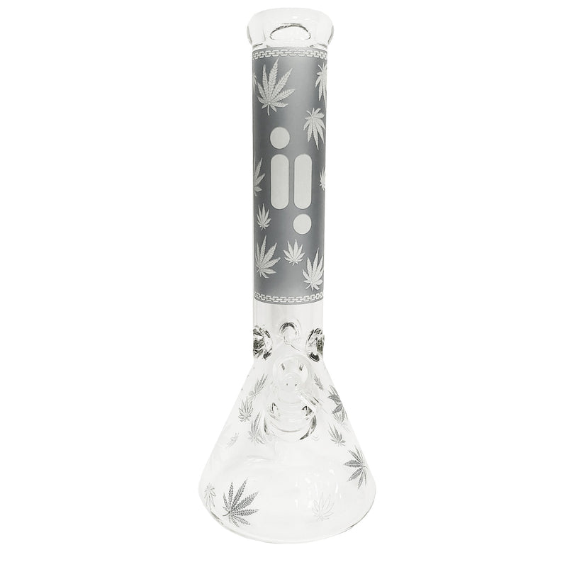 14" Infyniti Brand Water Pipe Glow in the Dark Leaf Design