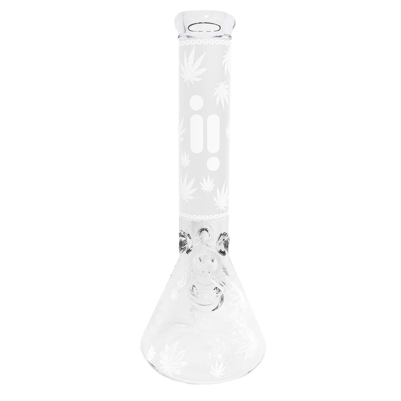 14" Infyniti Brand Water Pipe Glow in the Dark Leaf Design