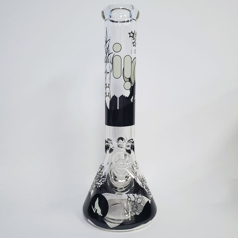 14" Infyniti Brand Water Pipe Glow in the Dark Wolf Design