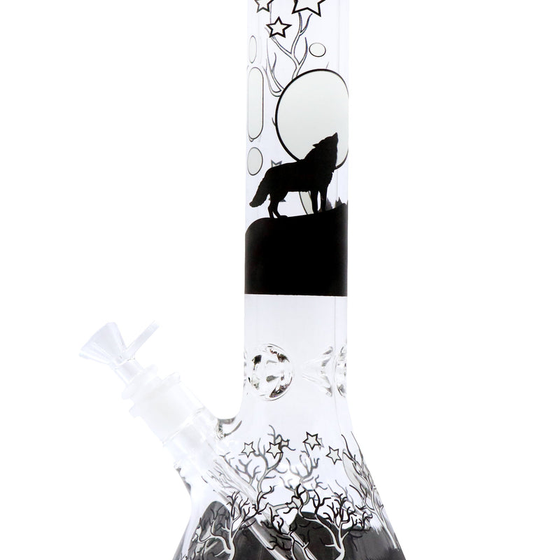 14" Infyniti Brand Water Pipe Glow in the Dark Wolf Design