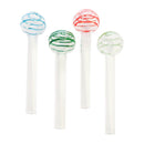 4" Oil Pipe with Clear Orb with Colorful Swirl Design