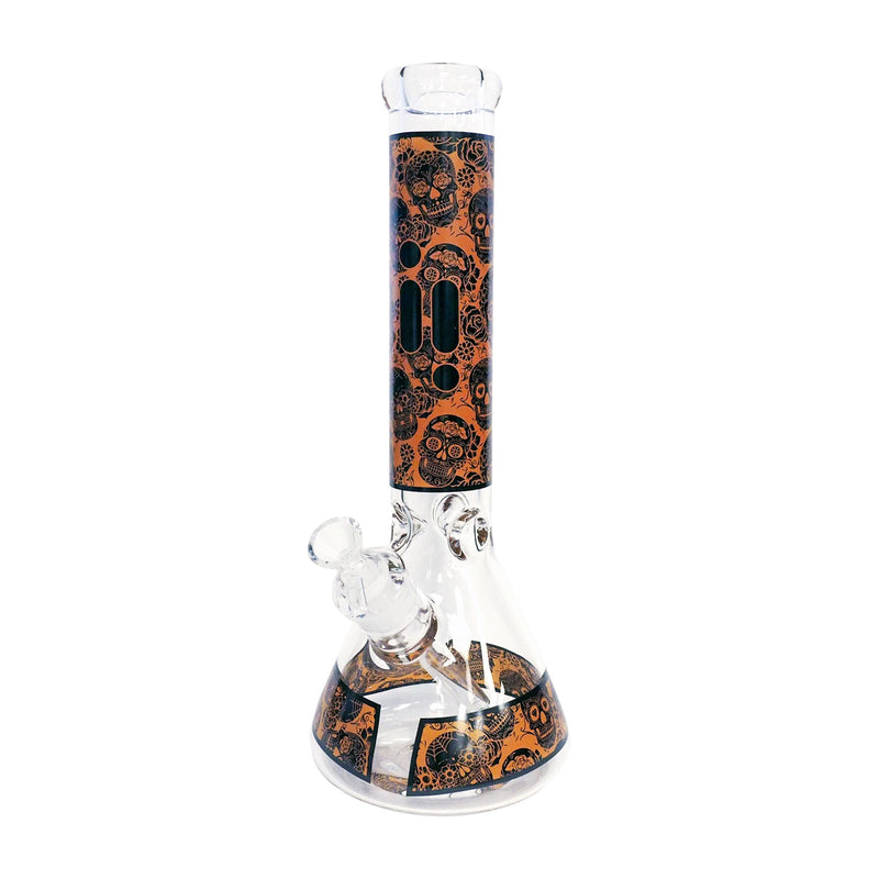 14" Colourful Skull Infyniti Brand Water Pipe with Ice Catcher