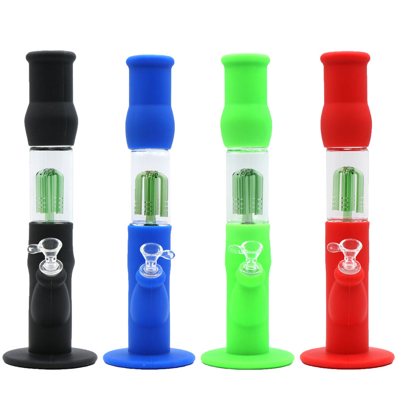 14” Four Arm Tree Perk, Silicone Straight Tube