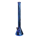 24" Water Pipe with Beaker Base Chrome Finish with Snowflake Design