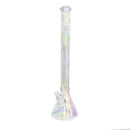 24" Water Pipe with Beaker Base Chrome Finish with Snowflake Design