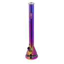 24" Water Pipe with Beaker Base Chrome Finish with Snowflake Design