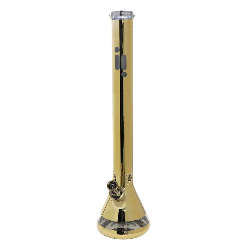 24" Water Pipe with Beaker Base Chrome Finish with Leaf Design
