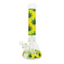 14" Water Pipe with Leaf Design Ice Catcher and Beaker Base
