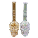 12" Water Pipe with Chrome Skull Face