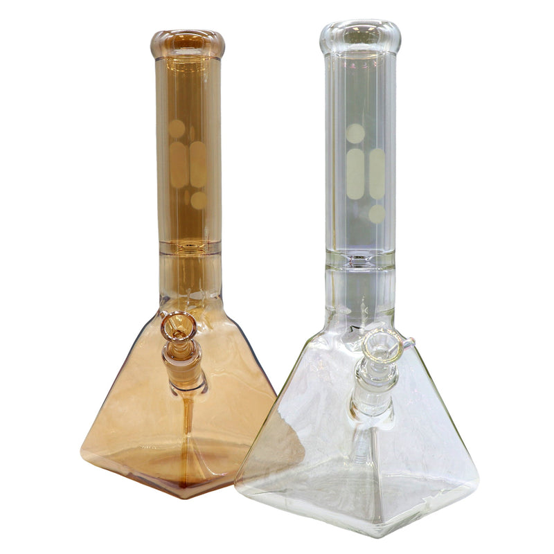14" Water Pipe Pyramid Chrome