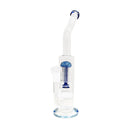 14" Straight Tube Water Pipe with Tree Perc and Bent Neck