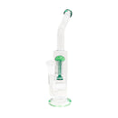 14" Straight Tube Water Pipe with Tree Perc and Bent Neck