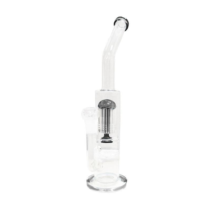 14" Straight Tube Water Pipe with Tree Perc and Bent Neck