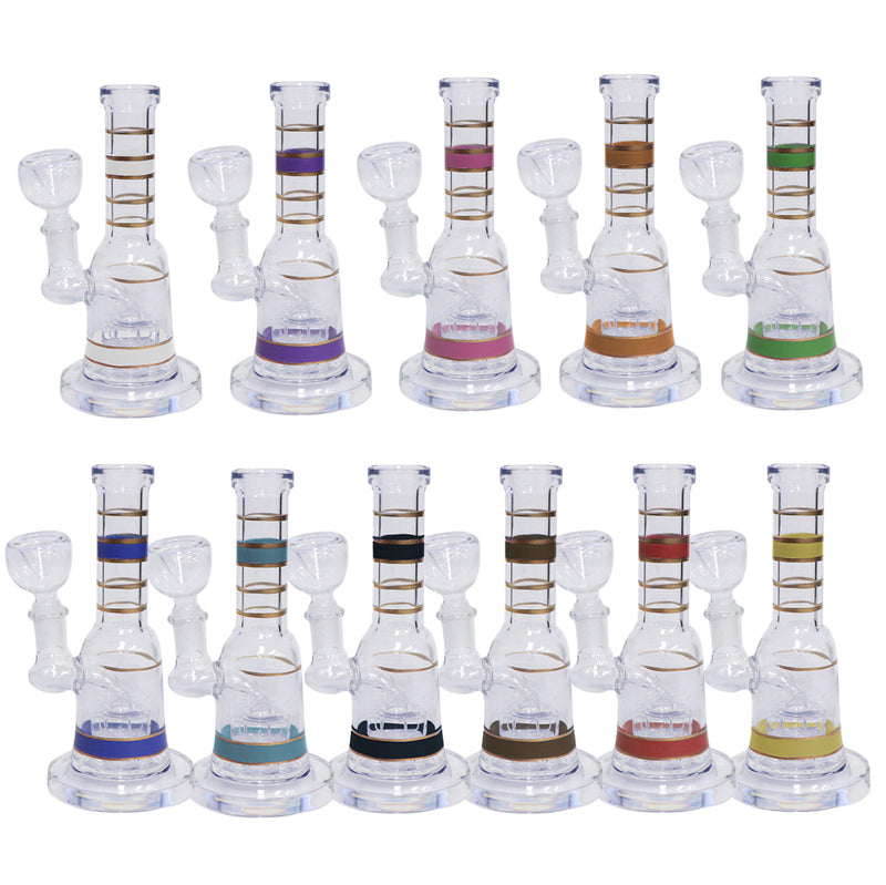 7" Stripped Water Pipe with Barrel Perc