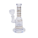 7" Stripped Water Pipe with Barrel Perc