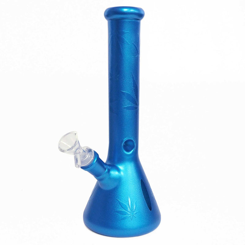 10" Water Pipe Metallic Embossed Leaves with Ice Catcher