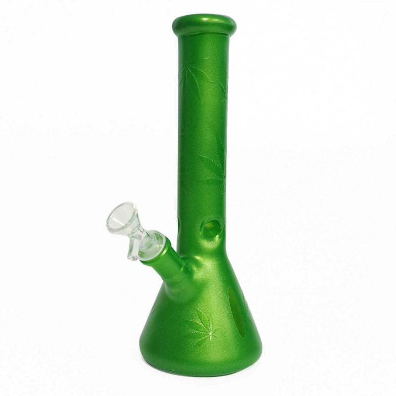 10" Water Pipe Metallic Embossed Leaves with Ice Catcher
