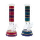 12" Water Pipe with Stripe Design and Ice Catcher