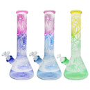 14" Water Pipe with Peacock and Leaf Print, 7mm