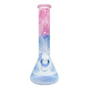 14" Water Pipe with Peacock and Leaf Print, 7mm