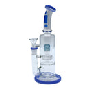 10" Water Pipe with Barel Perk, Stemless, Bent Neck