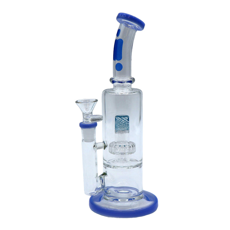 10" Water Pipe with Barel Perk, Stemless, Bent Neck