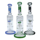 10" Water Pipe with Barel Perk, Stemless, Bent Neck