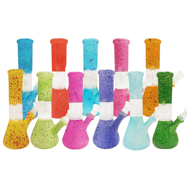 8" Speckle Water Pipe with Ice Catcher and Splashguard